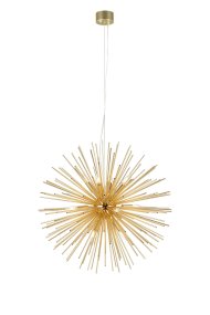 Soleil Ø72 Goud hanglamp Van Markslöjd - Deze lamp is ontworpen om het middelpunt van de kamer te worden en een luxe gevoel te creëren.