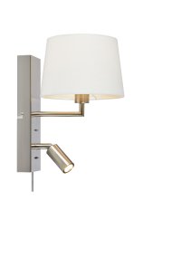 Como Staal leeslamp Van Markslöjd - Op de lampenvoet vindt u twee aparte schakelaars, één voor de lichtbron met lampenkap en één voor de staande lamp eronder.