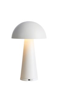 Fungi 26cm Wit Draagbare Van Markslöjd - Fungi is een stijlvolle en draagbare tafellamp in matwit metaal, ontworpen voor zowel binnen- als buitengebruik.