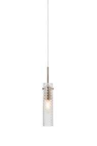 Vibia Ø5 Transparant raamlamp Van Markslöjd - De matglazen kap is gecombineerd met een lange, smalle ophanging in satijnnikkel, wat de moderne en verfijnde uitstraling van de lamp versterkt.
