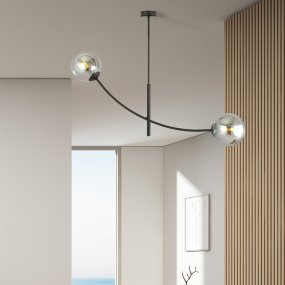 Hunter 83cm Zwart/Rokerig hanglamp Van Emibig Lighting - De lamp komt bijzonder goed tot zijn recht boven een tafel of aanrecht, waar hij een unieke en uitnodigende sfeer cre&euml;ert.