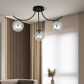 Boston Ø65 Zwart/Rokerig plafondlamp Van Emibig Lighting - Het originele ontwerp van de lamp trekt de aandacht en vormt een stijlvol element in de kamer.