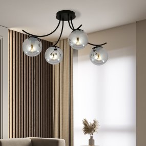 Boston 70cm Zwart/Rokerig plafondlamp Van Emibig Lighting - Het originele ontwerp van de lamp trekt de aandacht en vormt een stijlvol element in de kamer.