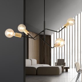Bolt 66cm Zwart Van Emibig Lighting - De Bolt plafondlamp past perfect in de elegante trend en maakt indruk met zijn unieke vorm en opvallende design.