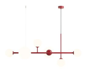 Dione 130cm Bourgondië hanglamp Van Artera - De lamp verspreidt een zacht en egaal licht, wat een harmonieuze sfeer in de kamer creëert.