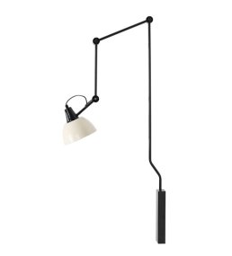 Aida 75cm Zwart/crèmewit wandlamp Van Artera - De Aida wandlamp in zwart en crèmekleurig metaal heeft een stijlvol en functioneel design.
