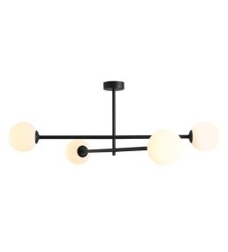 Pinne 87cm Zwart plafondlamp Van Artera - De geometrische vorm van de lamp zorgt voor een evenwichtig en zacht licht dat een uitnodigende sfeer creëert in elke kamer, perfect voor de woonkamer, eetkamer of slaapkamer.
