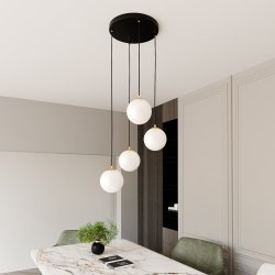 Royal Ø40 Zwart hanglamp Van Emibig Lighting - Met een eenvoudig ontwerp met een ronde rozet is het zeer veelzijdig en geschikt voor verschillende ruimtes, zoals de keuken, woonkamer of eetkamer.
