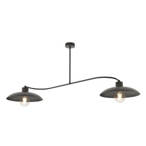 Foster 100cm Zwart plafondlamp Van Emibig Lighting - Dankzij de eenvoudige vorm en de grote, open kappen zijn de Foster lampen ideaal voor mensen die van een discrete, maar designbewuste esthetiek houden.