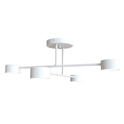 Halo Ø60 Wit plafondlamp Van Emibig Lighting - De strakke vorm en het gepoedercoate metaal geven de lamp een unieke uitstraling die perfect past in moderne woningen.