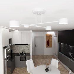 Halo Ø60 Wit plafondlamp Van Emibig Lighting - De strakke vorm en het gepoedercoate metaal geven de lamp een unieke uitstraling die perfect past in moderne woningen.