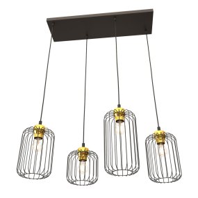 Vander 70cm Zwart/Goud hanglamp Van Emibig Lighting - De Vander hanglamp is een unieke hanglamp, gemaakt van hoogwaardig staal.