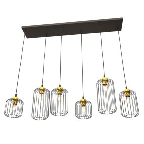 Vander 115cm Zwart/Goud hanglamp Van Emibig Lighting - De Vander hanglamp is een unieke hanglamp, gemaakt van hoogwaardig staal.