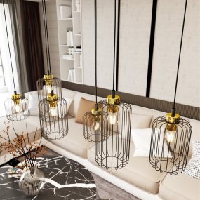 Vander 115cm Zwart/Goud hanglamp Van Emibig Lighting - De Vander hanglamp is een unieke hanglamp, gemaakt van hoogwaardig staal.