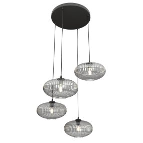 Coco Ø70 Rookkleurig Van Emibig Lighting - De stijlvolle rookglazen kappen verspreiden een warm licht, waardoor de kamer een lichte en zachte uitstraling krijgt.