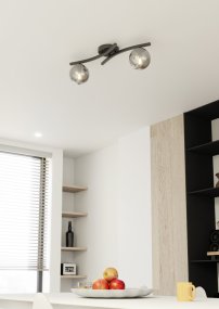 Opus 60cm Rookkleurig plafondlamp Van Emibig Lighting - De eenvoudige vorm en de koepels van gerookt glas geven de kamer een zachtheid en lichtheid, terwijl de lamp een aangenaam, diffuus licht verspreidt.