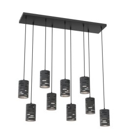 Tank 92cm Zwart hanglamp Van Emibig Lighting - De lasergesneden details in de kappen geven de lamp een uniek karakter en cre&euml;ren een spannend lichtspel.