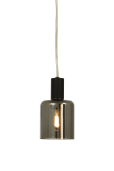 Cylinder Ø9 Zwart raamlamp Van Aneta Lighting - De lamp wordt met een beugel aan de kabel en stroomaansluiting met stekker gemonteerd.