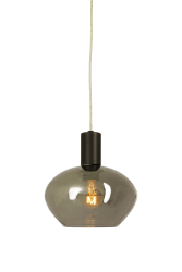 Bell Ø15 Rookkleurig raamlamp Van Aneta Lighting - Bell raamlamp in zwart gelakt metaal en rookglas.