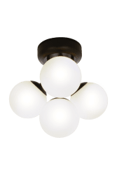 Nicosia Ø26 Zwart badkamerlamp Van Aneta Lighting - De lamp wordt met schroeven en een vaste stroomaansluiting aan het plafond bevestigd.