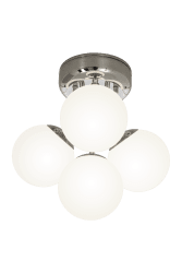 Nicosia Ø26 Chroom badkamerlamp Van Aneta Lighting - Nicosia plafondlamp chroom met opaalwitte bollen.