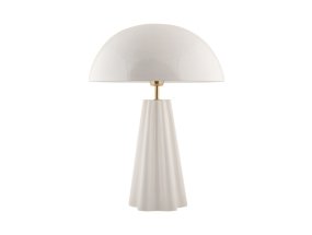Amplio 55cm Wit tafellamp Van Leitmotiv - De lamp is gemaakt van metaal met een glanzend witte afwerking en elegante messing details die een verfijnde uitstraling geven.