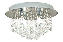 Teresa Ø36 Chroom badkamerlamp Van Aneta Lighting - Wordt met schroeven aan het plafond bevestigd en heeft een vaste stroomaansluiting.