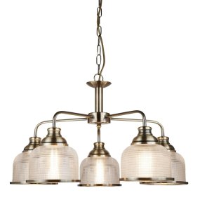 Bistro Ø58 Antiek messing hanglamp Van Searchlight - Bistro is een stijlvolle hanglamp met een stevig frame die je keuken of eetkamer een moderne maar tijdloze uitstraling geeft.