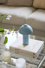 Buddy 25cm Lichtblauw Draagbare Van Globen Lighting - Met de aanraakknop bovenop kunt u de lamp eenvoudig aan- en uitzetten en de helderheid naar wens aanpassen.