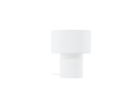Globia 40cm Wit tafellamp Van Venture Design - De lamp verspreidt een prachtig licht, wat een harmonieuze en rustige sfeer aan de kamer toevoegt.