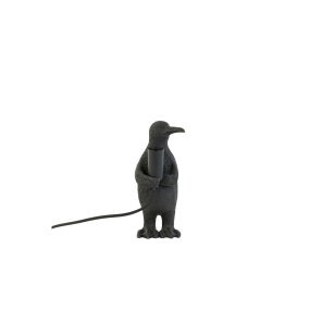 Penguin 24cm Zwart tafellamp Van Light & Living - Penguin is een charmante en speelse lamp, laat hem licht en vreugde verspreiden in uw huis!