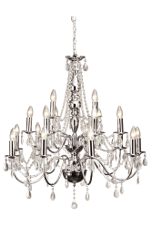 Chateau Ø82 Chroom hanglamp Van Aneta Lighting - De plafondkap is gemaakt van verchroomd metaal en voorzien van haakophanging en aansluitblok.