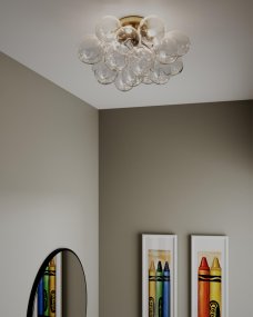 Gross Ø50 Transparant plafondlamp Van By Rydéns - De Gross plafondlamp in de combinatie van messing en helder glas is de nieuwste toevoeging aan de Gross-familie.