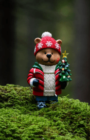 Kleine Teddybeer 38cm Veelkleurig Van Konstsmide - Verspreid kerstsfeer binnenshuis met deze charmante teddybeer in winterkleren!