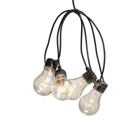 Lichtslinger, amberkleurige LED, 10m Zwart Van Konstsmide - Decoratieve lichtsnoer met 20 amberkleurige LED-lampjes die een warme en uitnodigende sfeer cre&euml;ren.