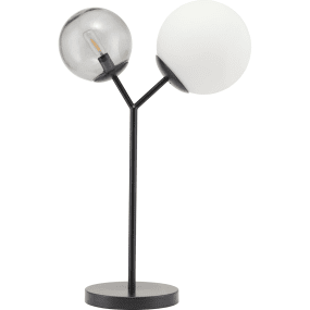 Twice 62cm Zwart tafellamp Van House Doctor - De voet is gemaakt van zwart ijzer en de combinatie van de twee materialen zorgt voor een ruwe, mannelijke en decoratieve lamp.