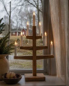 Trapp Bruin Van Star Trading - Zet de kandelaar bijvoorbeeld voor het raam om een gezellige Adventssfeer in huis te cre&euml;ren.