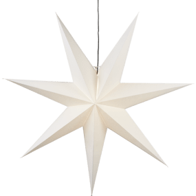 Frozen Ø100 Wit Van Star Trading - Witte papieren ster met een diameter van 100 cm.
