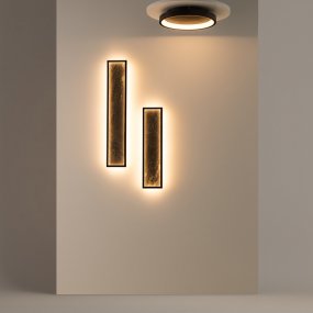 Orign Ø40 Zwart plafondlamp Van Maytoni - Orign is een plafondlamp van metaal met in het midden een elegante steenimitatie die een natuurlijke en exclusieve uitstraling geeft.