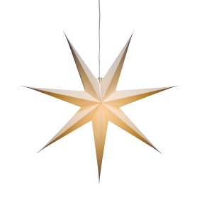 Papieren Ster Ø78 Wit Van Konstsmide - Ideaal om in het raam te hangen of tegen een mooie muur &ndash; een tijdloze decoratie die elke kamer met haar eenvoudige elegantie verfraait.