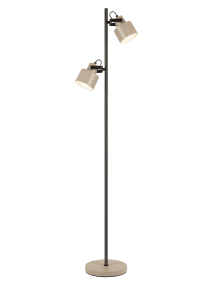 City 2 Beige/zwart vloerlamp Van Aneta Lighting - De City vloerlamp heeft een modern en stijlvol design met een elegante combinatie van zwart en beige metaal.
