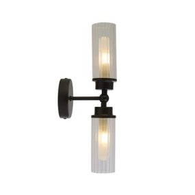 Imperial 37cm Zwart badkamerlamp Van Searchlight - Je kunt hem horizontaal monteren voor een stijlvolle look of verticaal om ruimte te besparen &ndash; hoe je het ook wendt of keert, de lamp cre&euml;ert moderne en functionele verlichting.