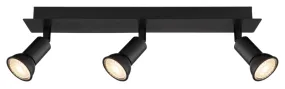 Drew 3 Zwart spot Van Globo Lighting - Drew &auml;r en stilren takspotlight som imponerar med sin enhetliga svarta design.