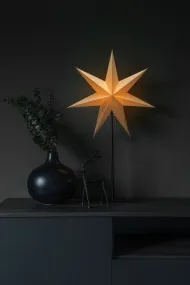 Papieren Ster Ø50 Beige Van Konstsmide - Cre&euml;er een warme en uitnodigende kerstsfeer met deze prachtige papieren ster op de voet.