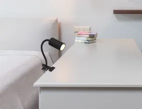 Robby Zwart klemlamp Van Globo Lighting - Den lilla klassiska kl&auml;mlampan Robby kombinerar stil och funktion med sin design i vit metall.
