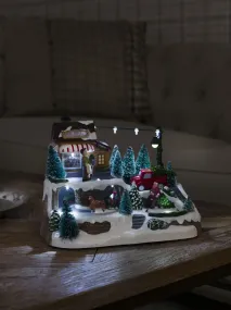 Mechanische Kerstdecoratie Met Kerstbomenverkoop 17cm Veelkleurig Van Konstsmide - Cre&euml;er een levendige kerstsfeer met deze mechanische kerstversiering &ndash; een charmant tafereel met sparrenbomen die te koop zijn in winterkledij.