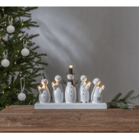 Snowman Wit Van Star Trading - Plaats het in een raam, op een plank of op een andere plek.