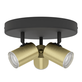 Consuma 3 Goud spot Van Eglo - De drie beweegbare spots maken het gemakkelijk om het licht te richten waar u het nodig hebt, wat zorgt voor zowel functionaliteit als flexibiliteit.