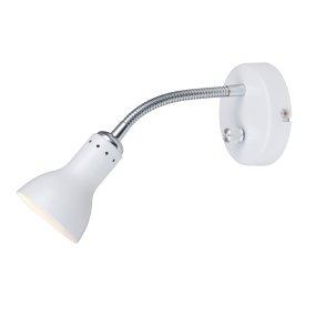 Mikado Wit leeslamp Van Halo Design - De geïntegreerde aan/uit-schakelaar op de muurbeugel zorgt voor gebruiksgemak en het elegante metaal met chromen details geeft het apparaat een moderne uitstraling.