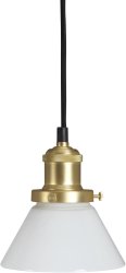 August Ø15 Wit raamlamp Van PR Home - Lampenkap van opaalglas en lamphouder van metaal in de kleur geborsteld messing.